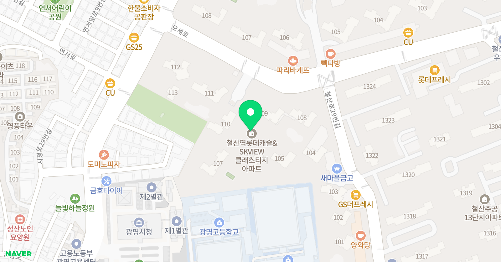 영렘브란트 광명 클래스티지클래스 위치