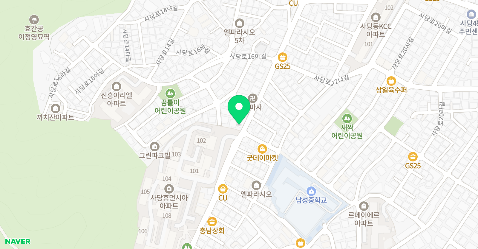 서린 학원 위치