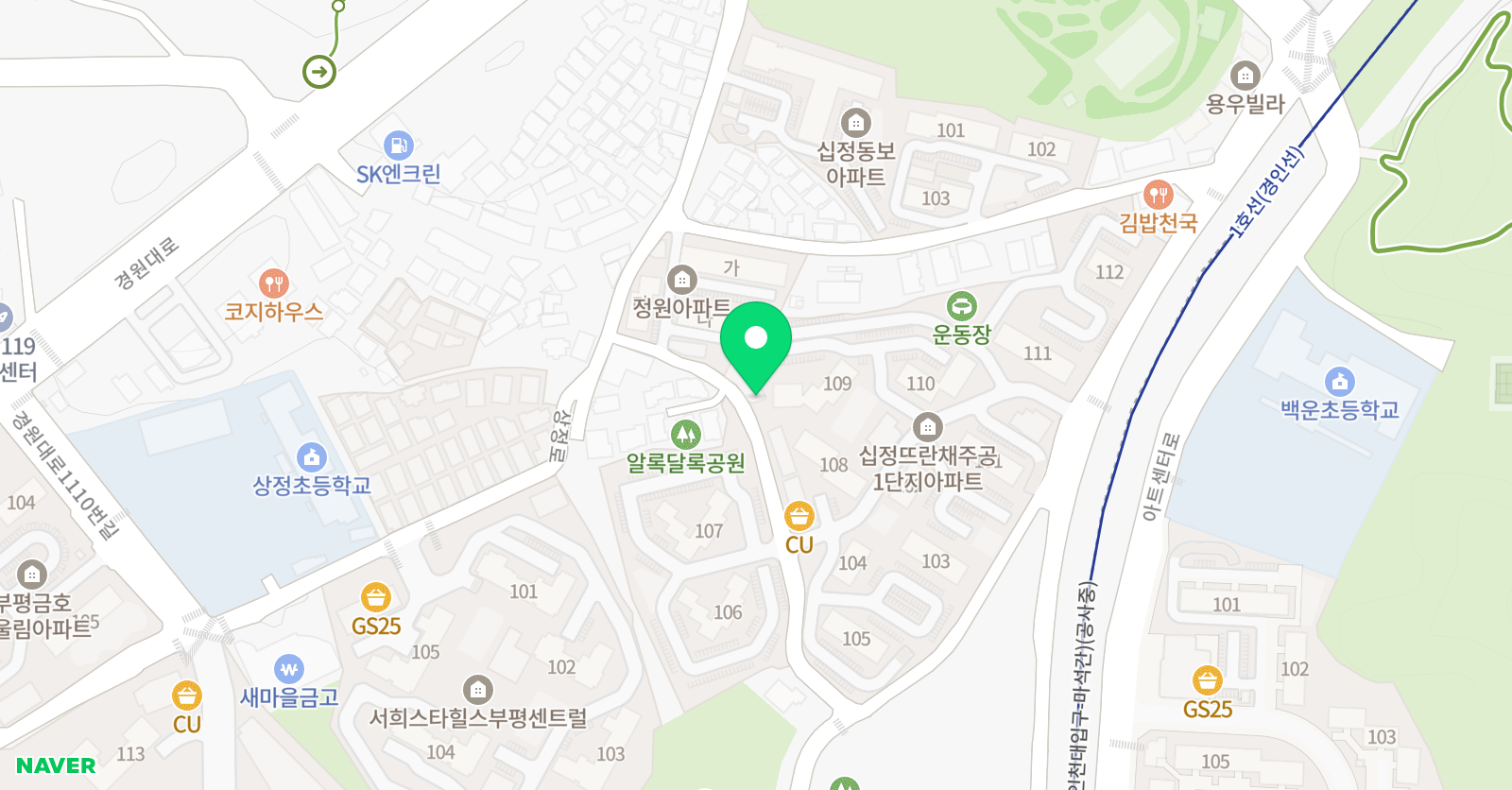 한솔플라톤 독서논술교습소 십정동 위치