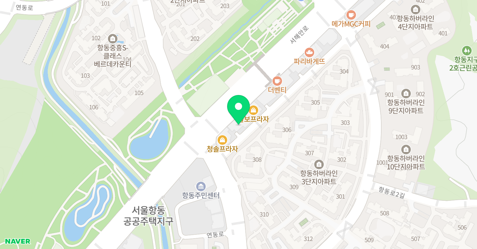 리드인 독서학원 항동점 위치