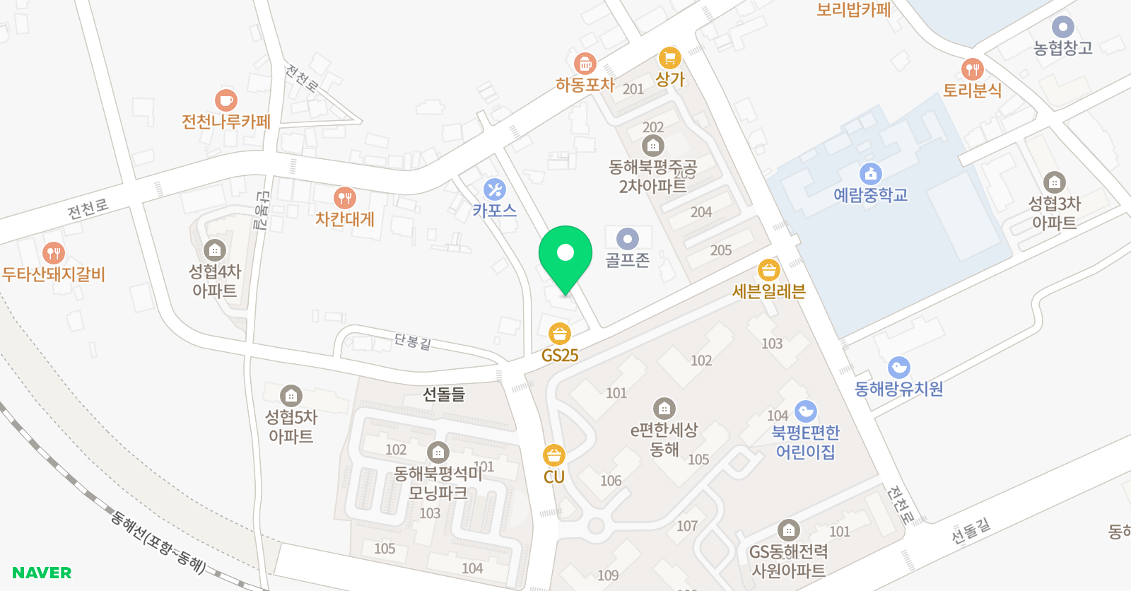 삼성 영어셀레나 차 수학 북평학원 위치