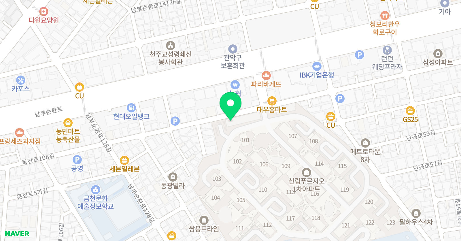 빨간펜 수학의달인 신림푸르지오점 위치