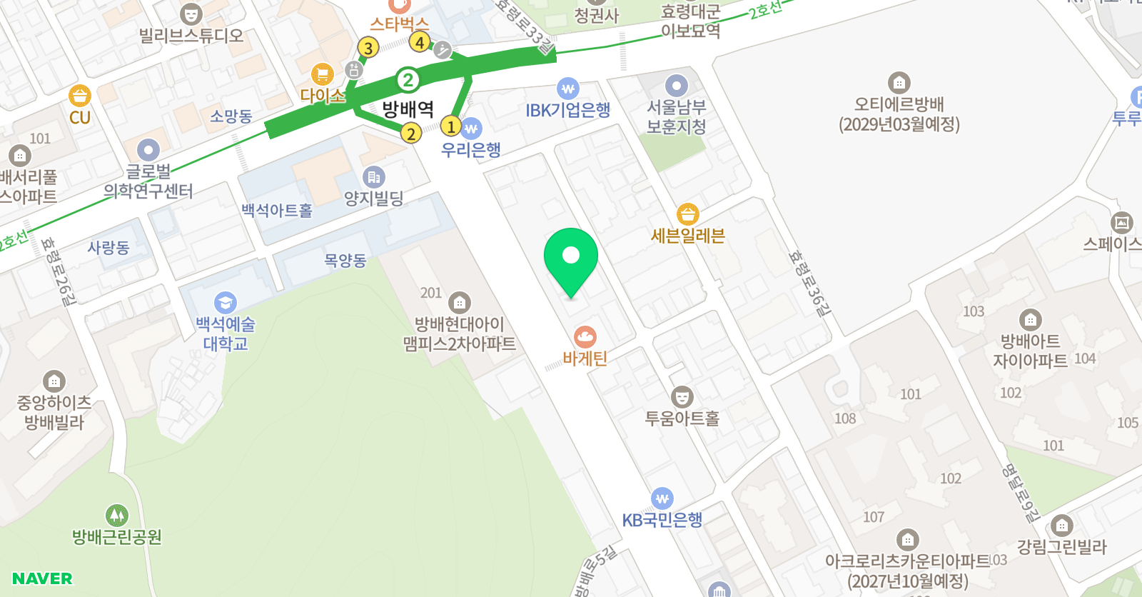 녹지 미술학원 위치