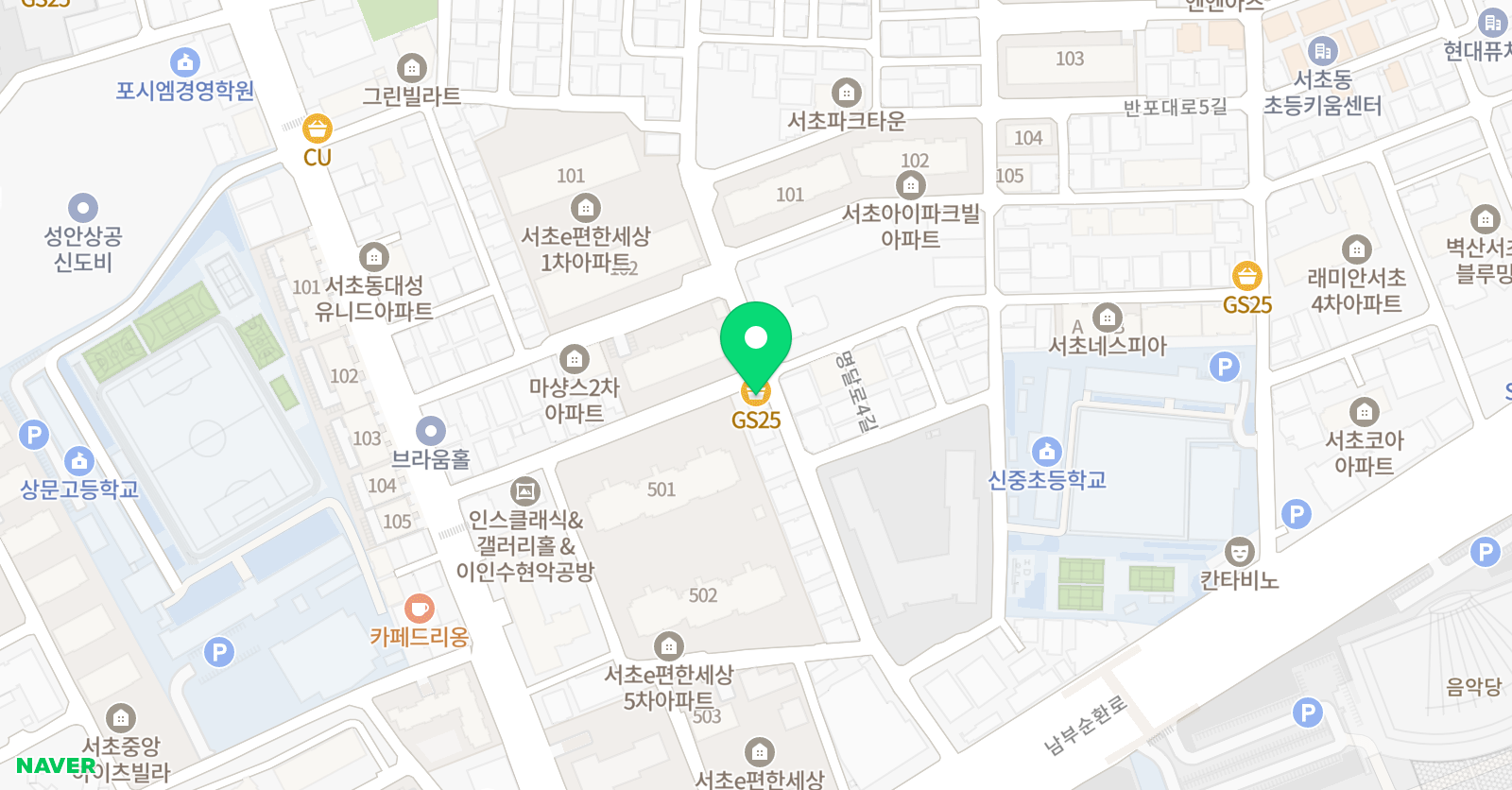 소리나무 음악교습소 위치
