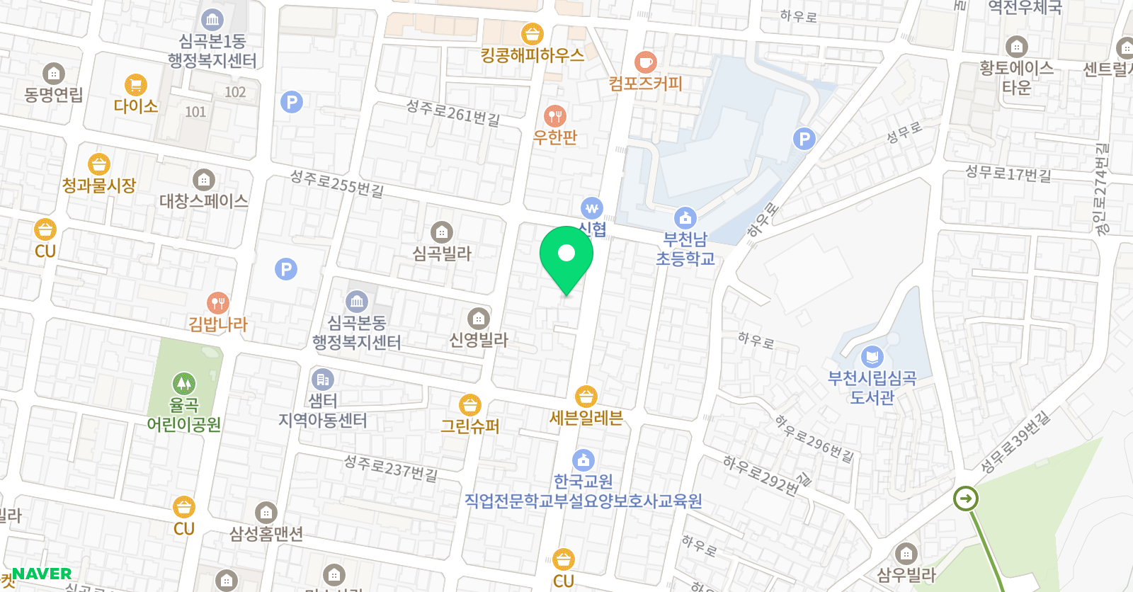 이루다 한국어&차이랑중국어 심곡본점 위치