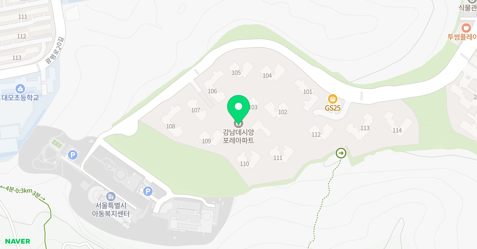뮤엠영어 일원데시앙점 위치