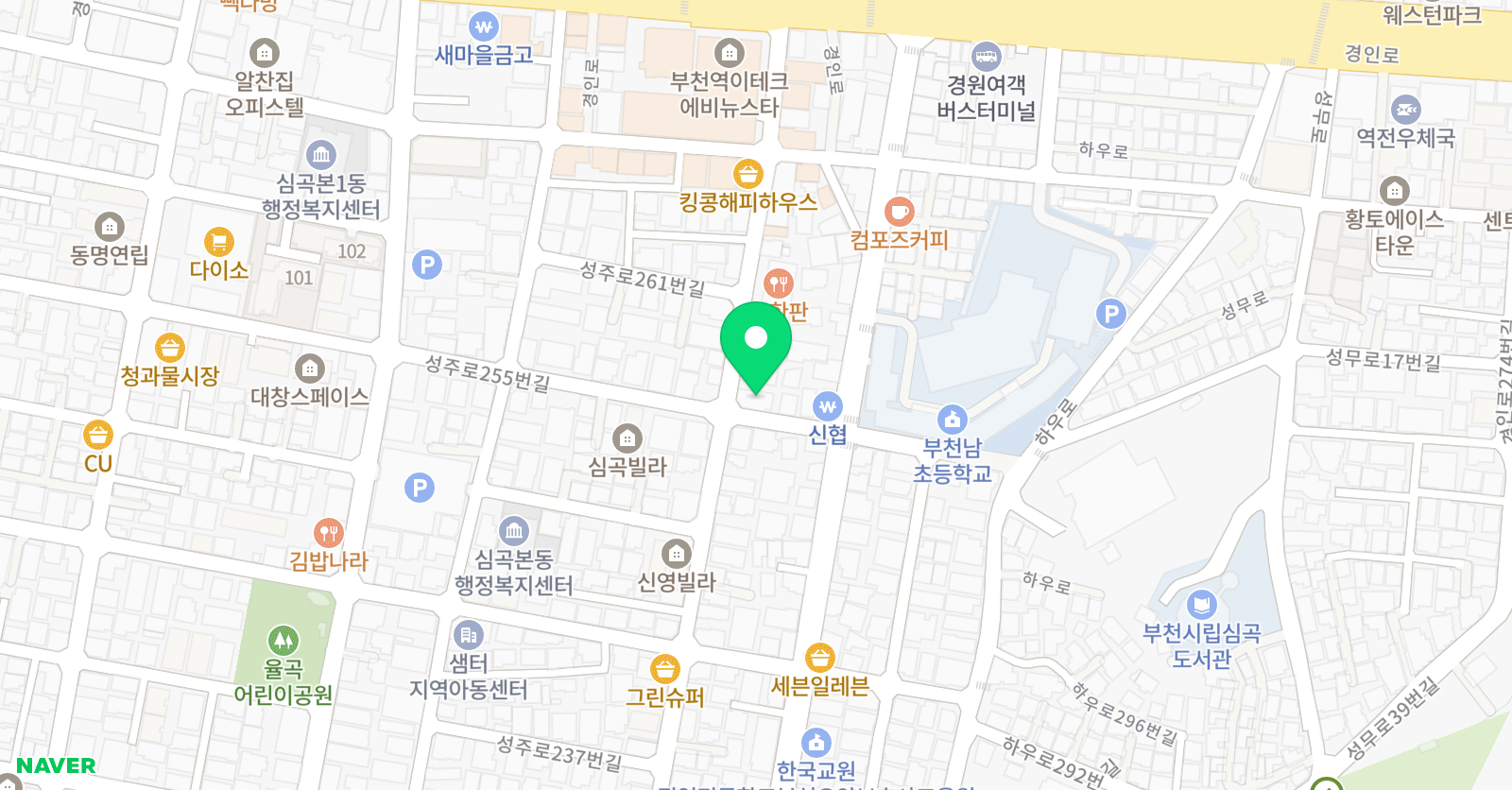 뮤엠 영어 부천남캠퍼스 위치