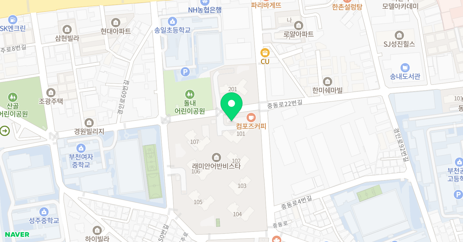 스마트해법 수학 송내래미안점 위치