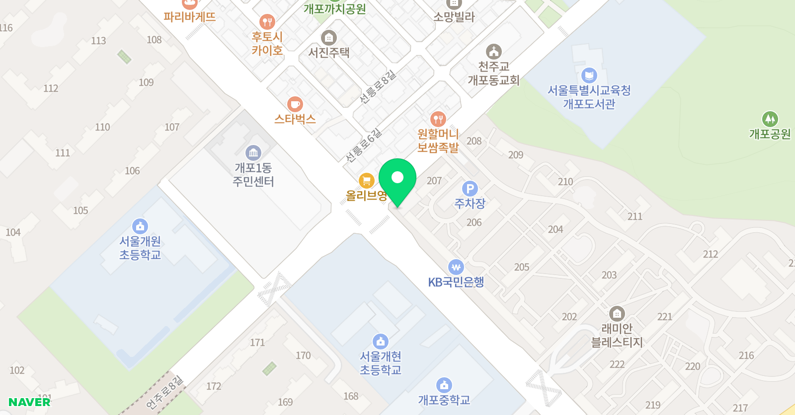스마트해법수학 개포스마트플레이스학원 위치