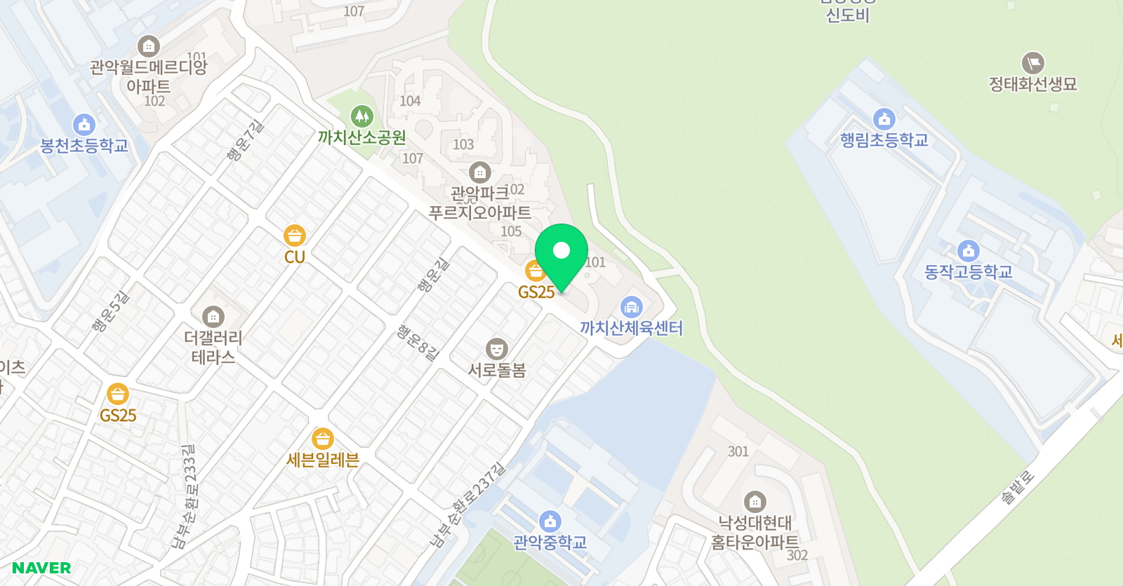 이룸 수학학원 관악파크 위치