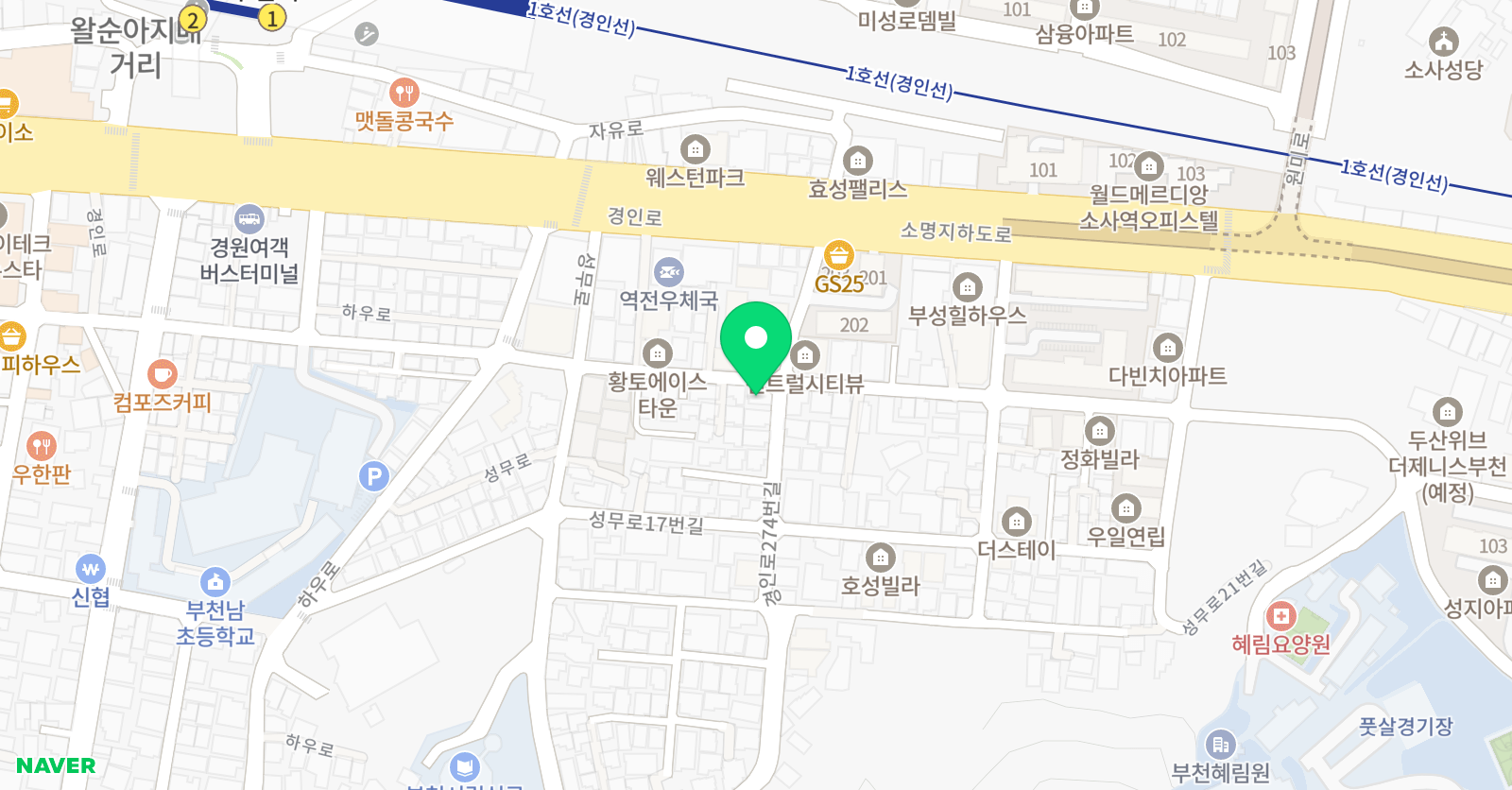 뮤솔맘 보습학원 위치