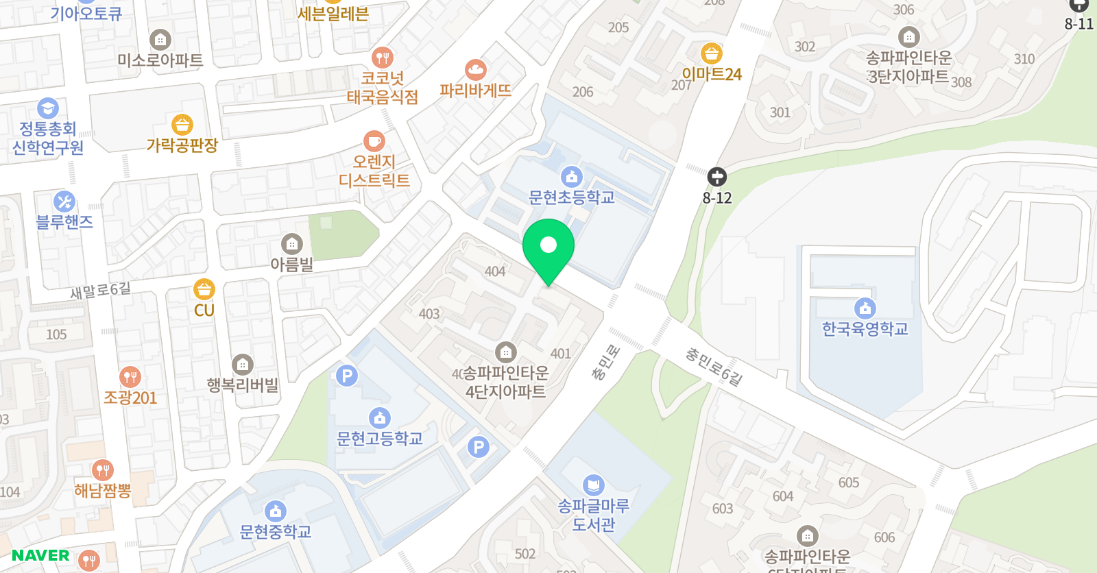 뮤엠 영어 문현점 위치