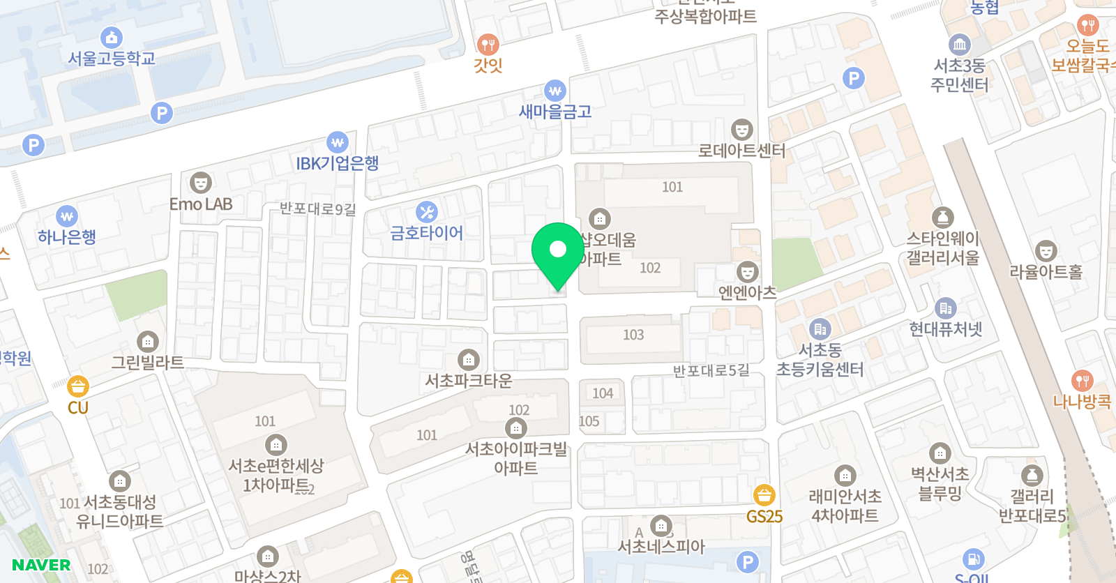 리드인 서초 슬기샘 신중점 위치