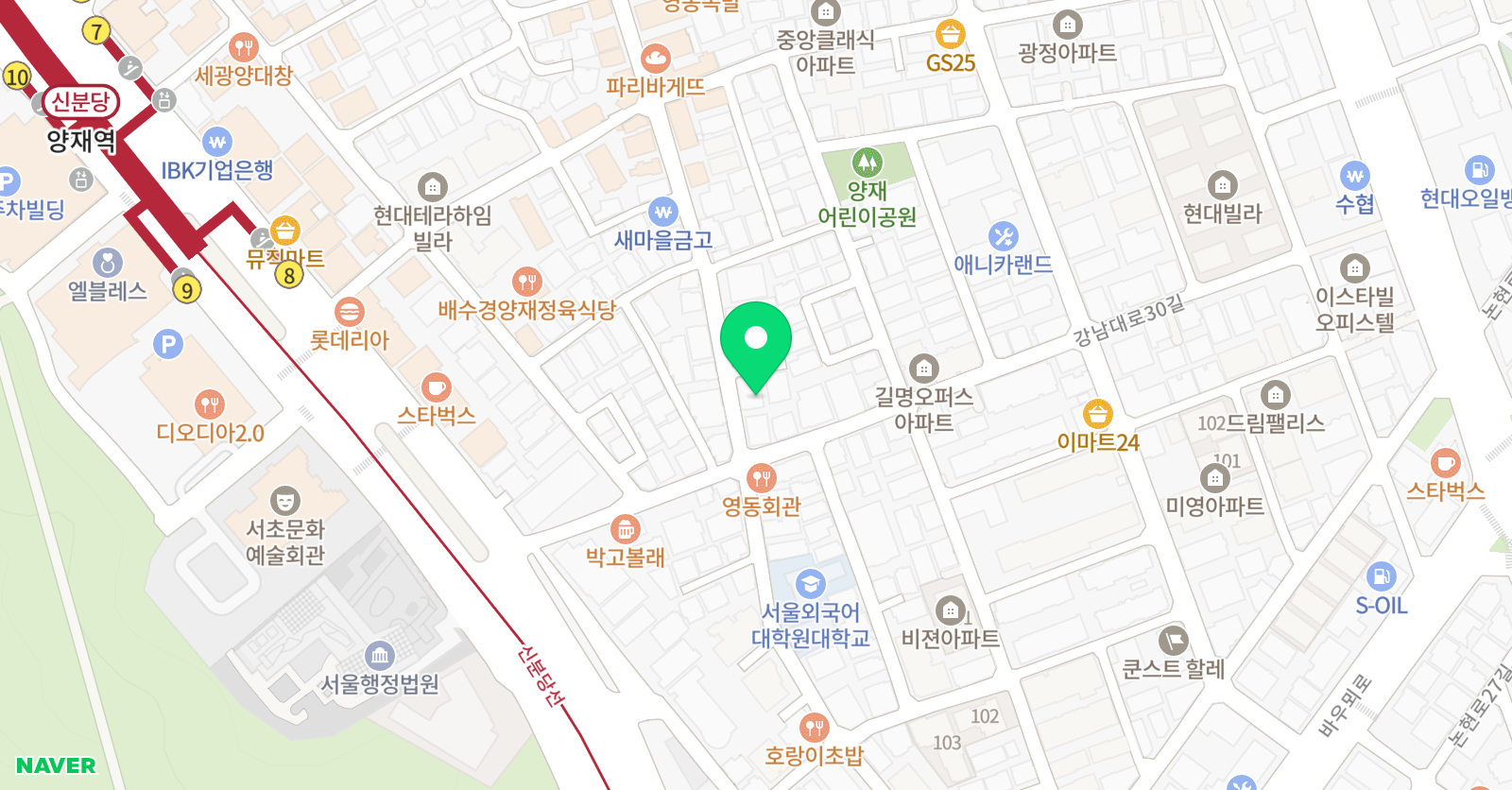 팀에스 태권도 학원 위치