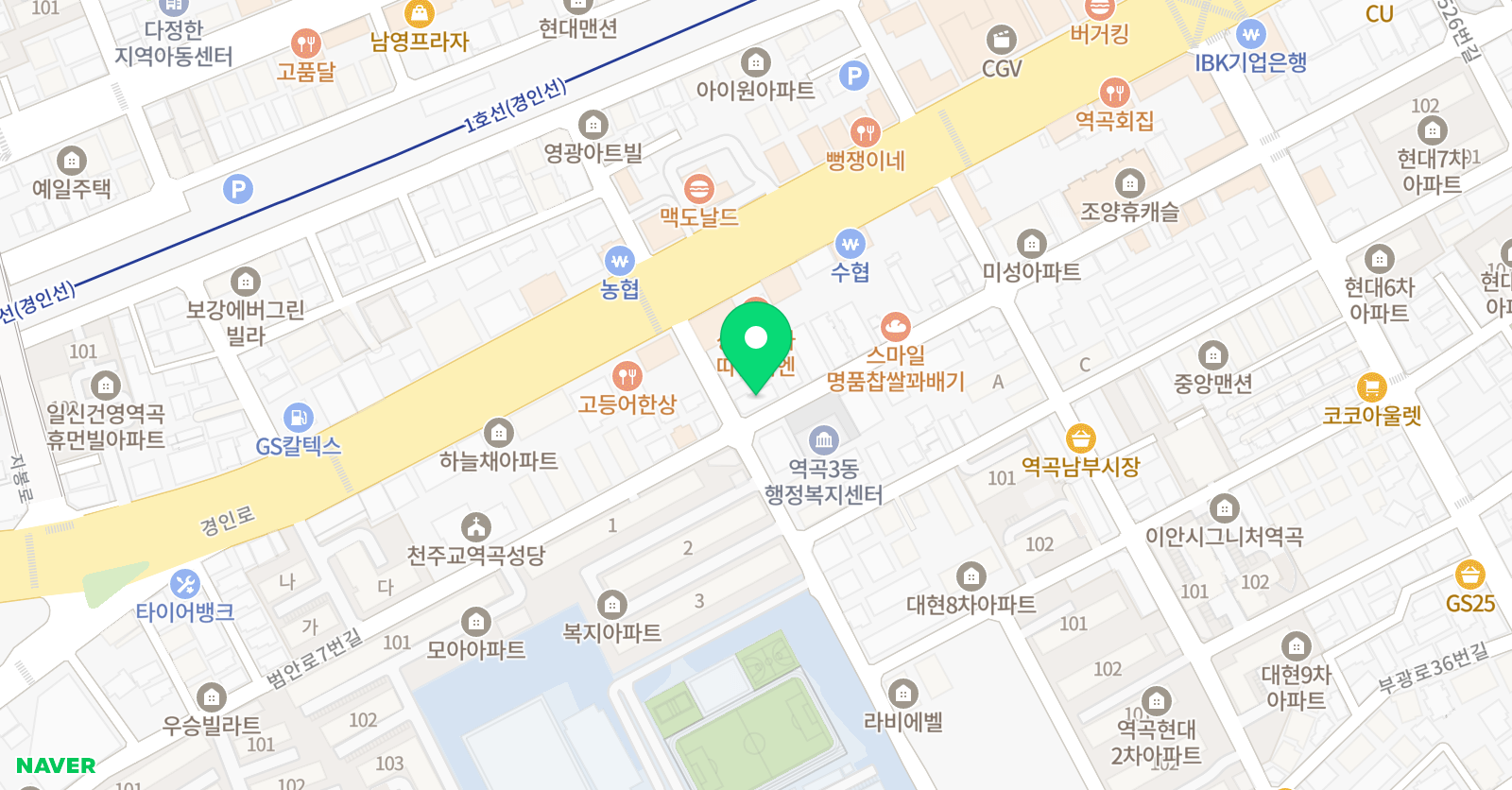 정직 수학보습학원 위치