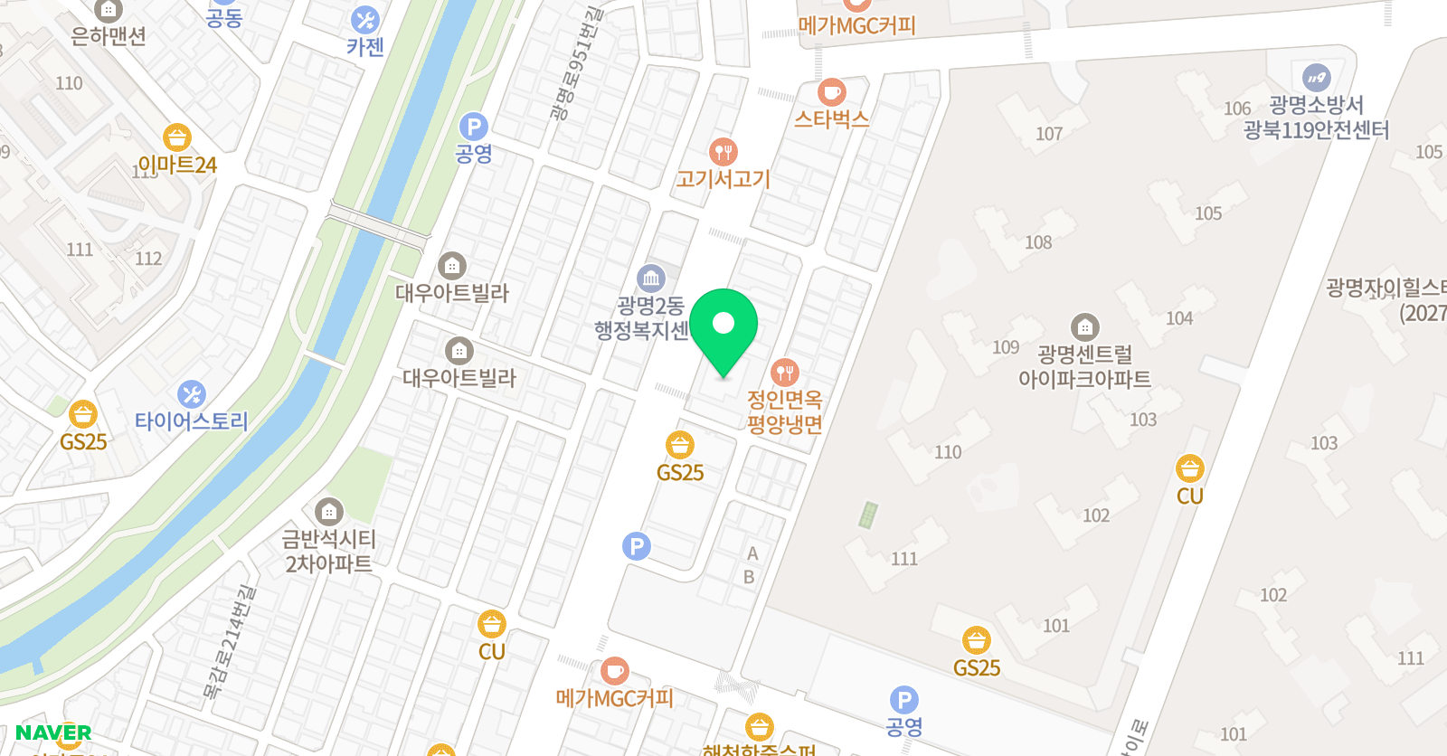 광명창조의아침 미술학원 본관 위치