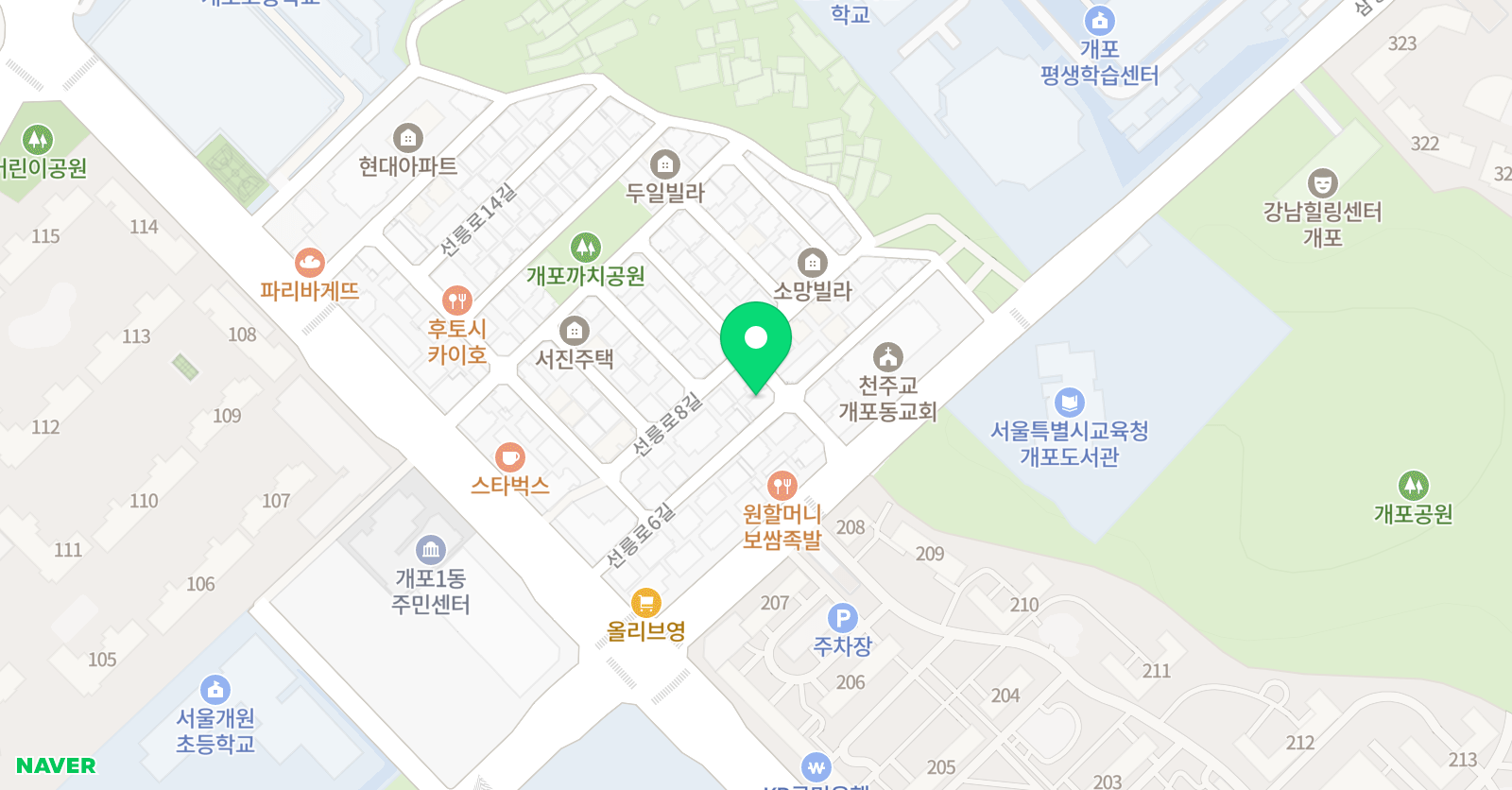 조이아트룸 미술학원 강남개포본원 위치