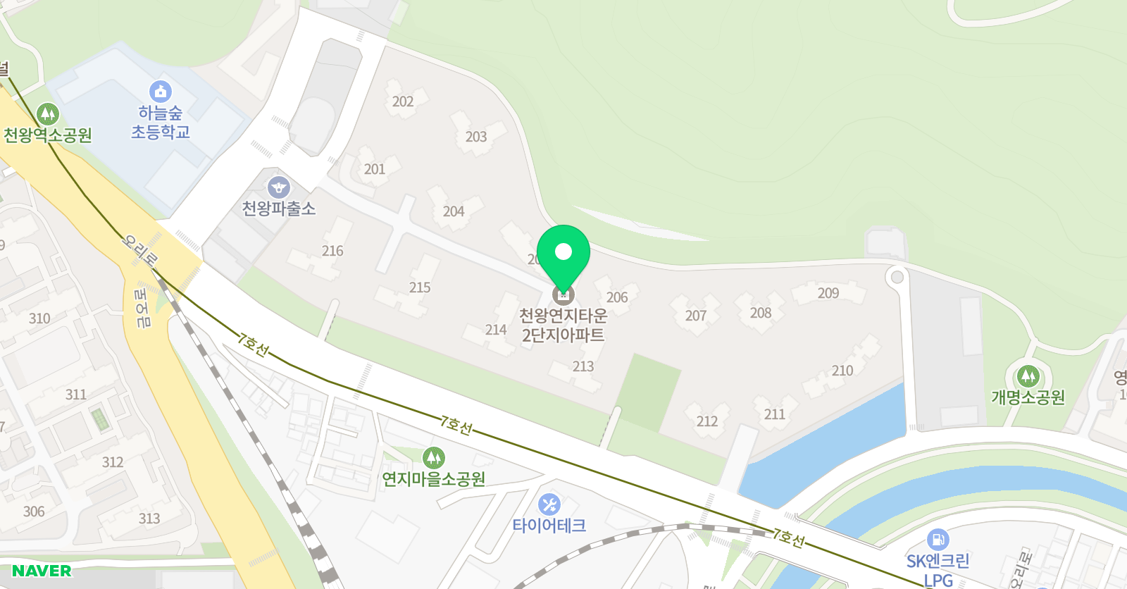 교원더퍼스트러닝센터 천왕연지타운2단지교실 위치