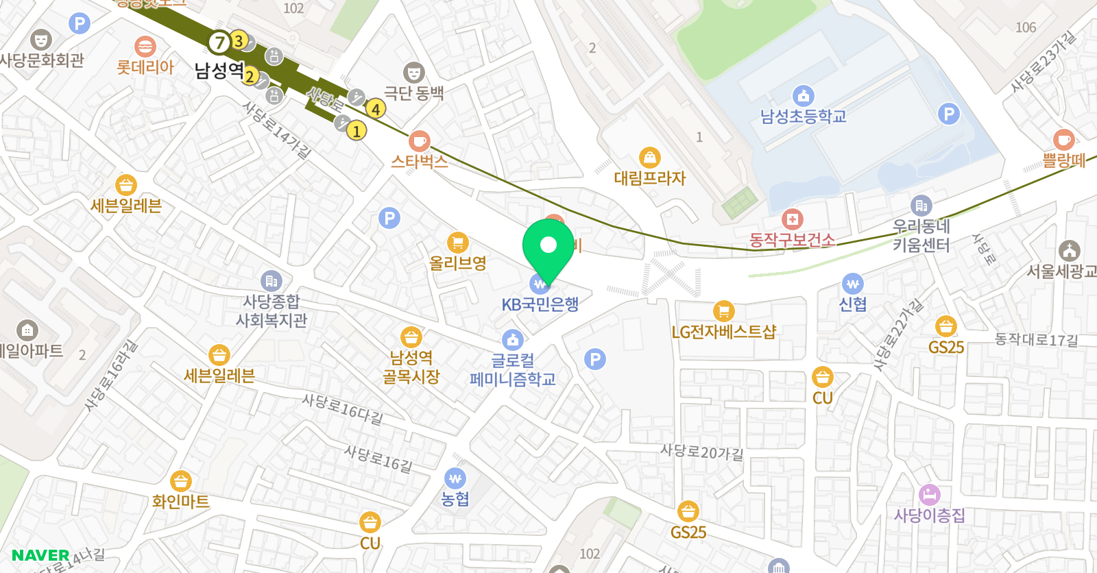 김샘 학원 위치