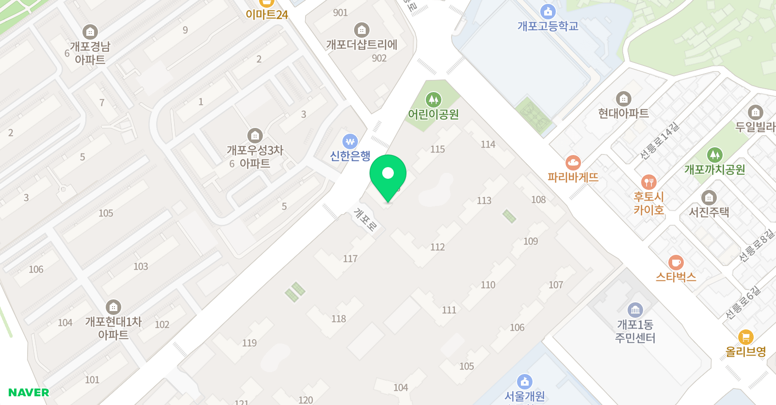 키즈엔리딩 강남개포점 위치