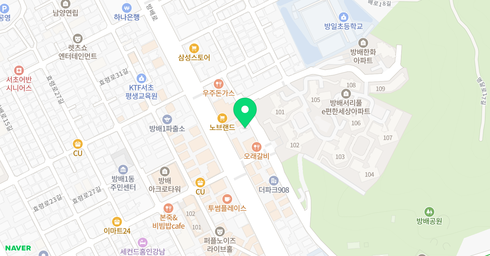 스마트 해법수학 영어학원 서초방배 스마트플레이스 위치