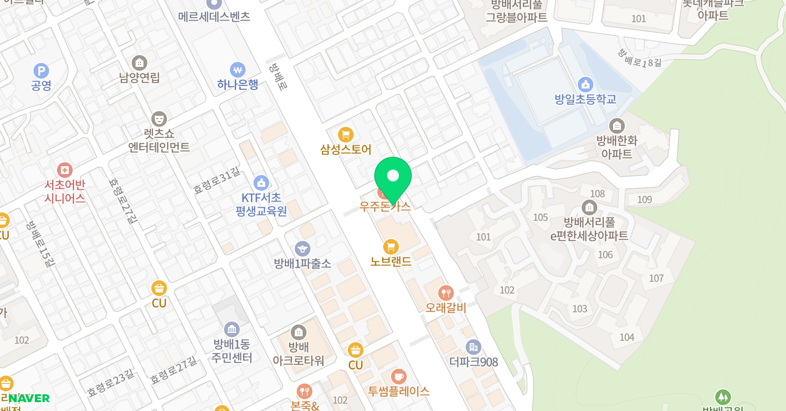 삼성 영어 방배2직영학원 위치
