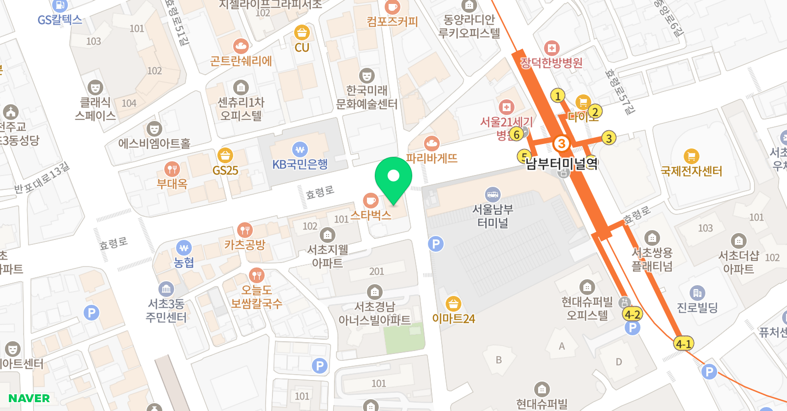 오어댄스학원 위치
