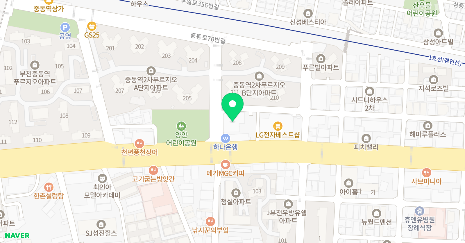 마스터FC 축구아카데미 송내점 위치