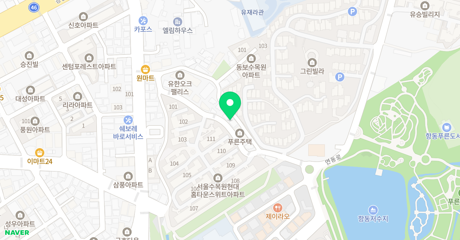 e해법 학원 항동수목원점 위치