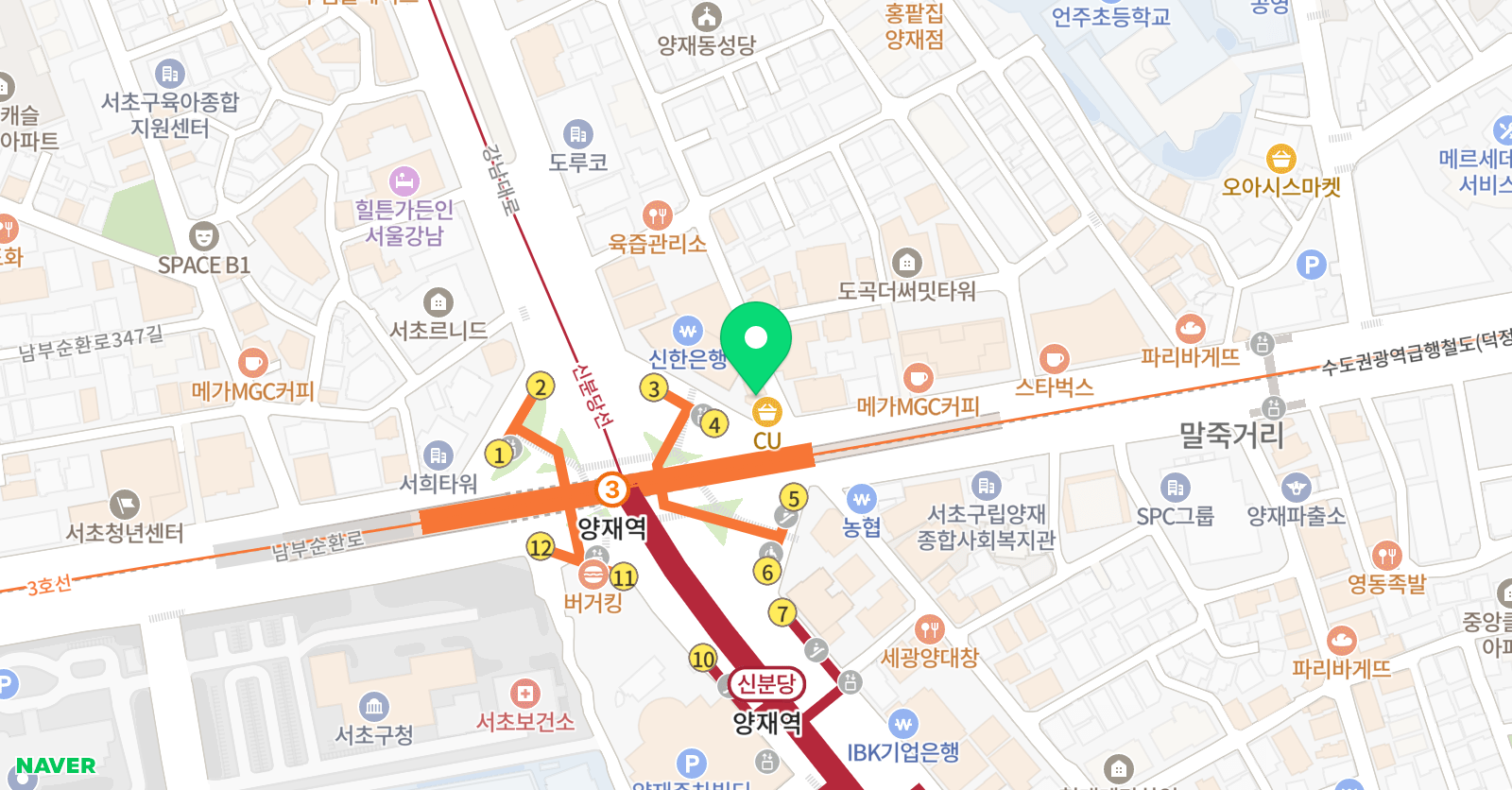 유수하수학학원 위치