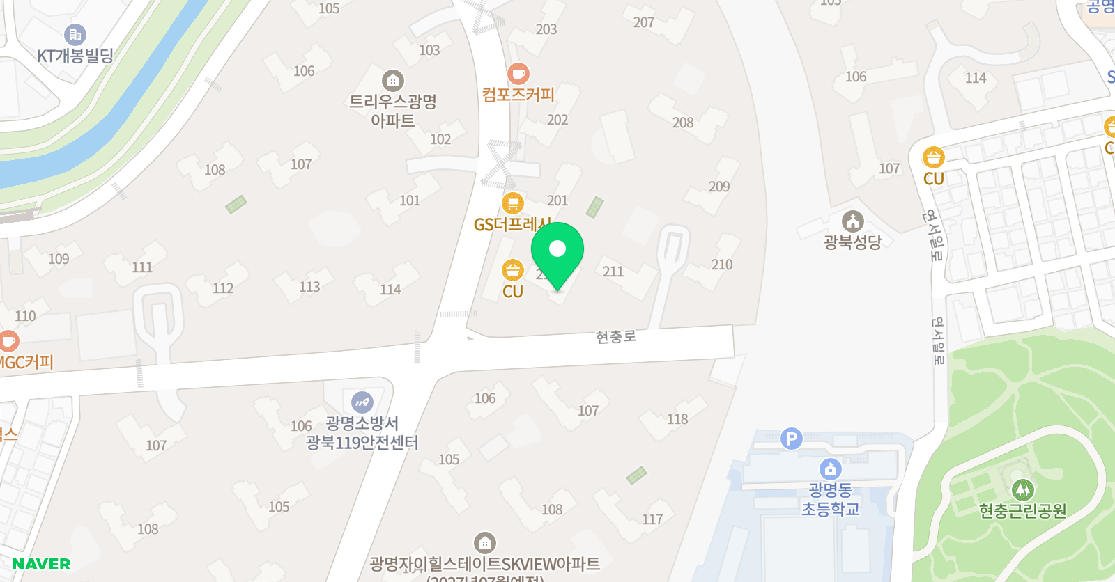 샘글독서논술 학원 광명점 위치