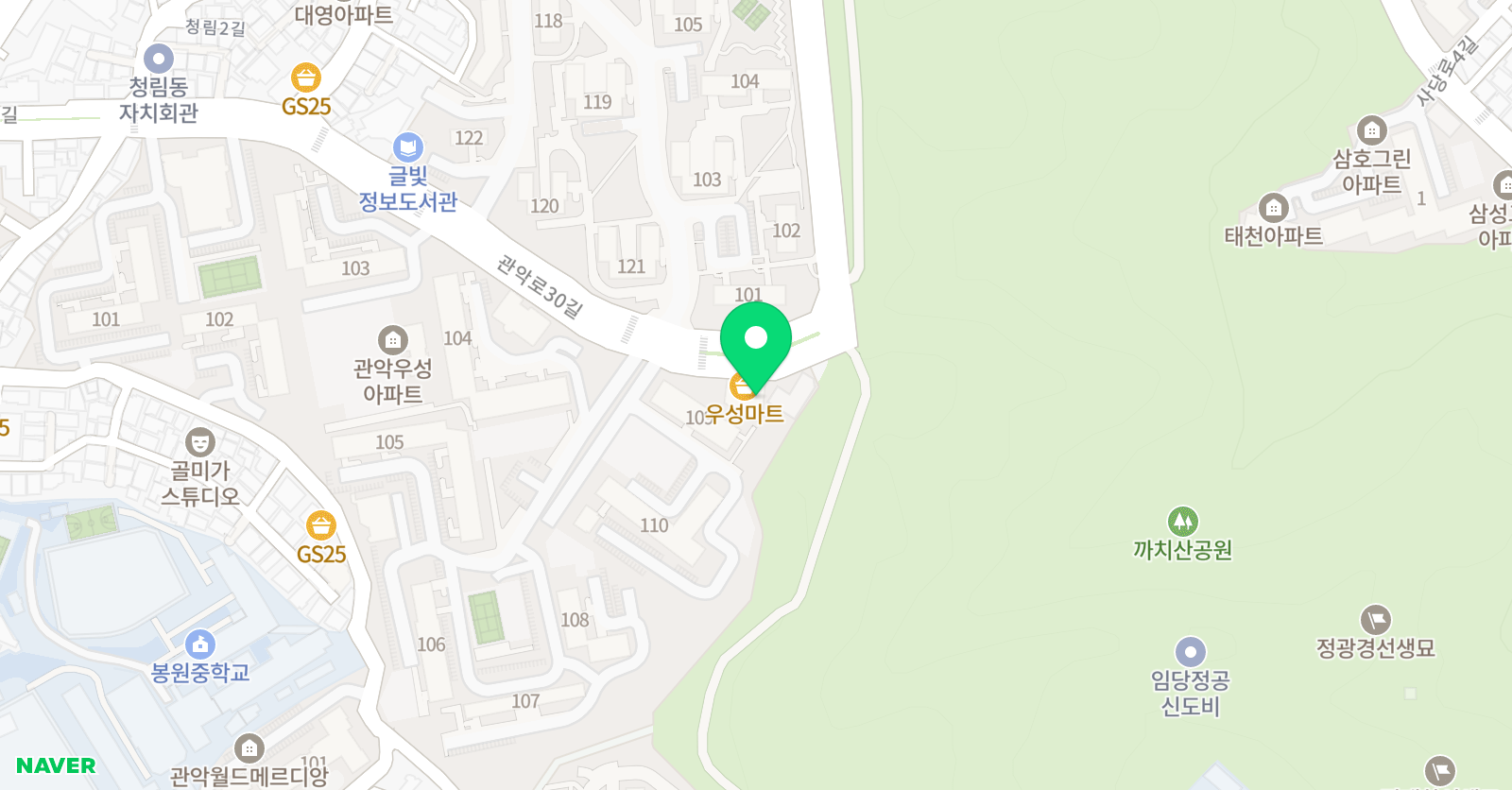 빨간펜 수학의달인 관악우성점 위치