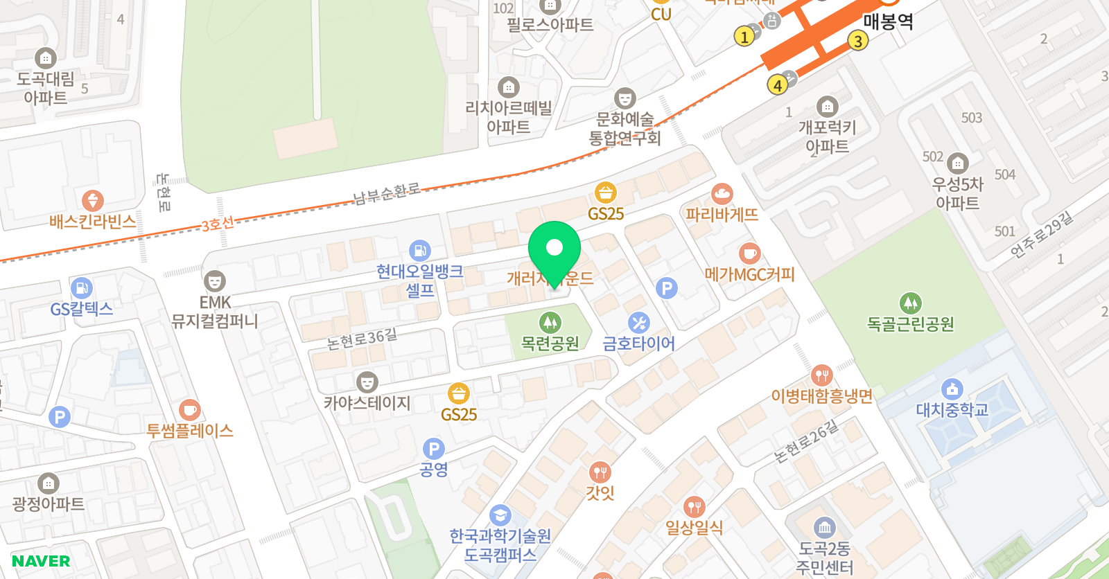 SEG 무용댄스보컬학원 위치