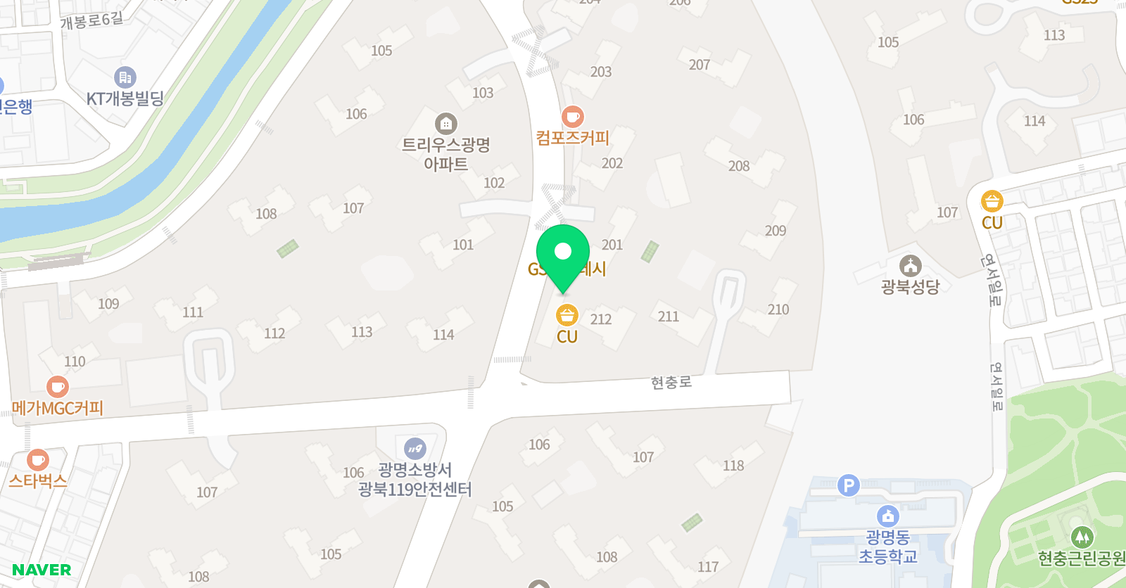 유니팝 광명트리우스센터 위치