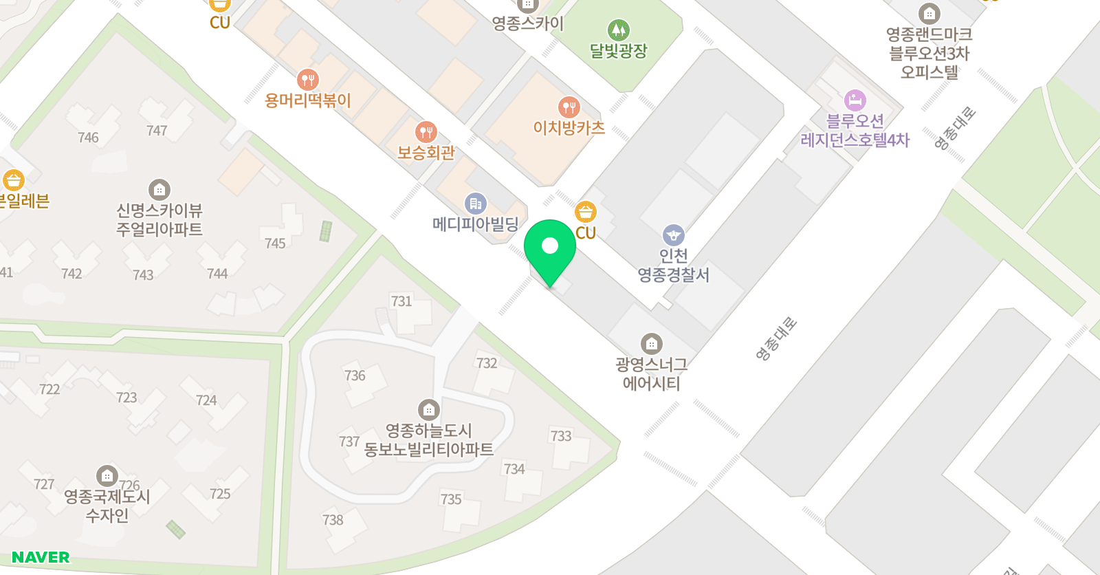 플래뮤 미술학원 영종점 위치