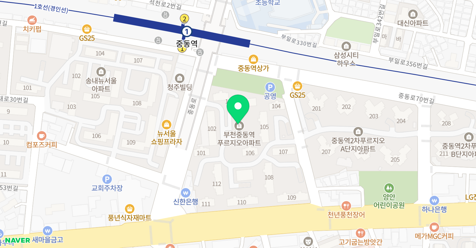한우리 독서토론논술 부천소사푸르지오독서교실 위치
