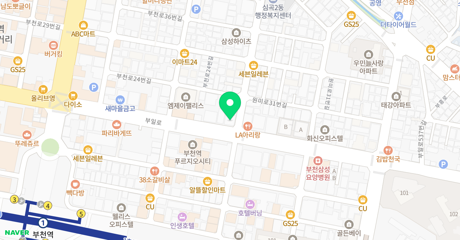 푸르넷 공부방 부천지점 위치