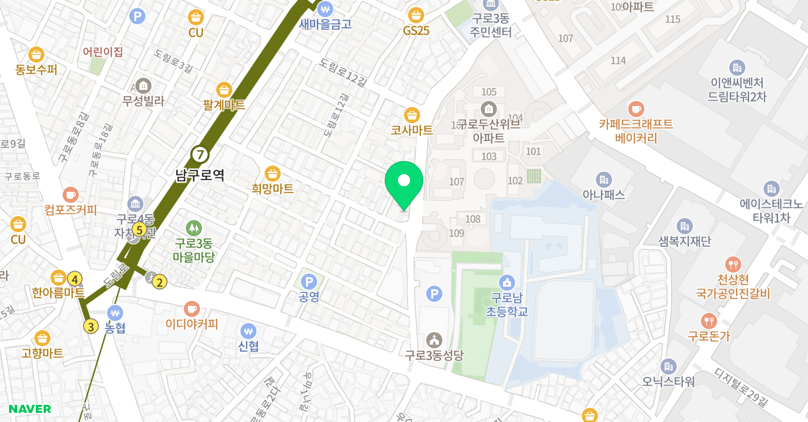 해법수학 두산위브교습소 위치