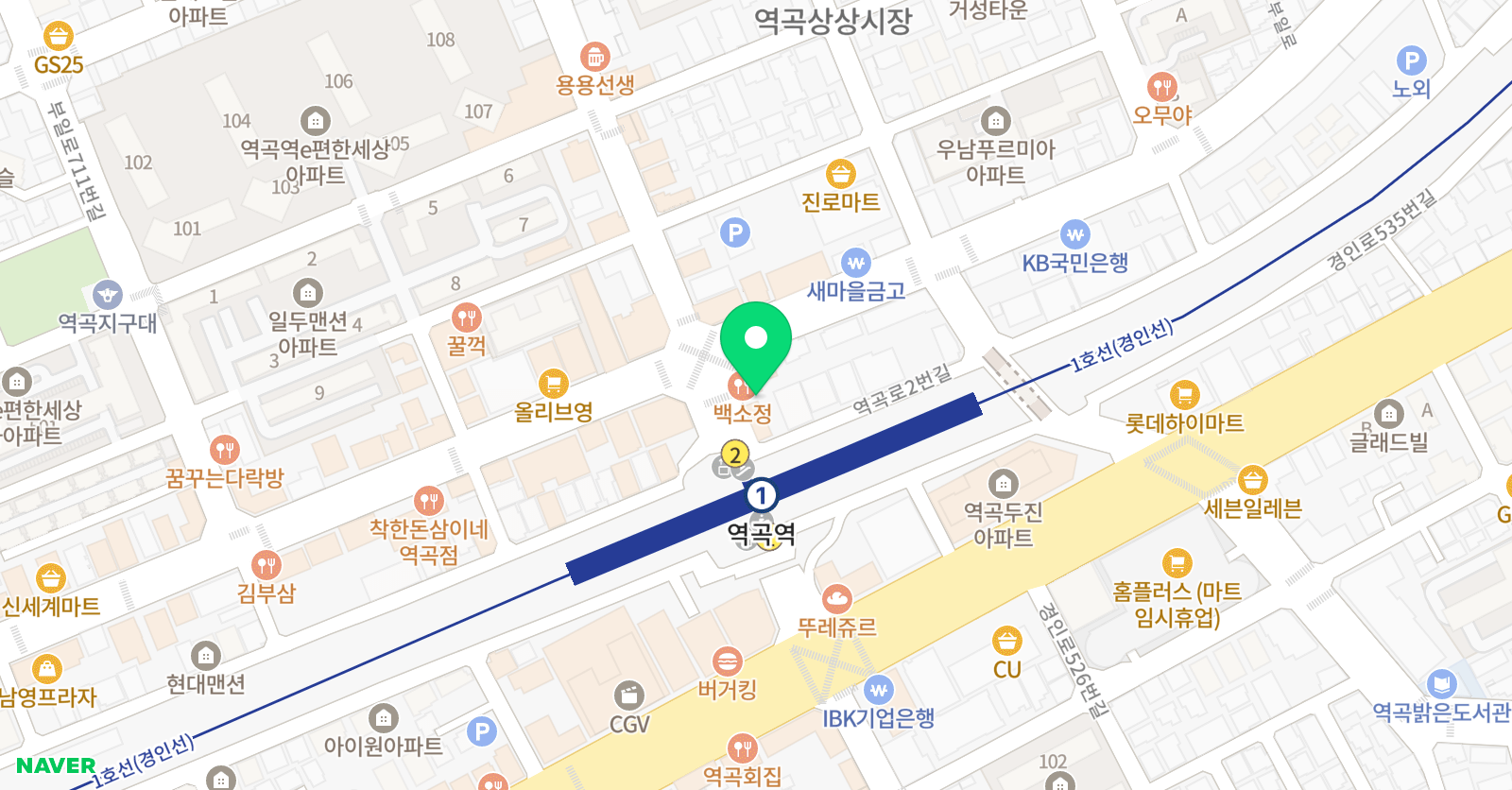 밀리언댄스 학원 역곡점 위치