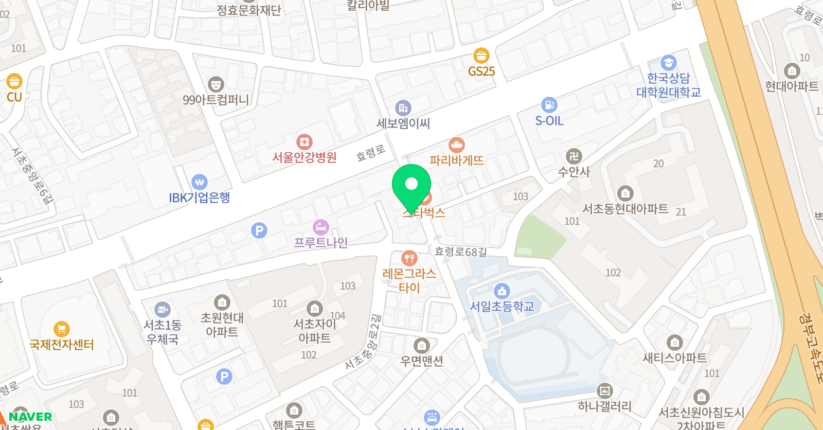 팍스뮤직 음악학원 서초본원 위치