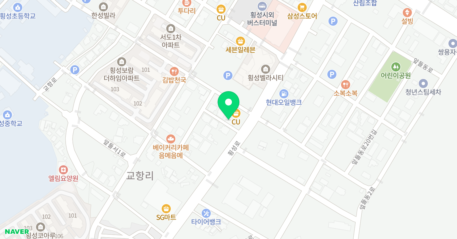 잉글리시아이 영어학원 횡성점 위치