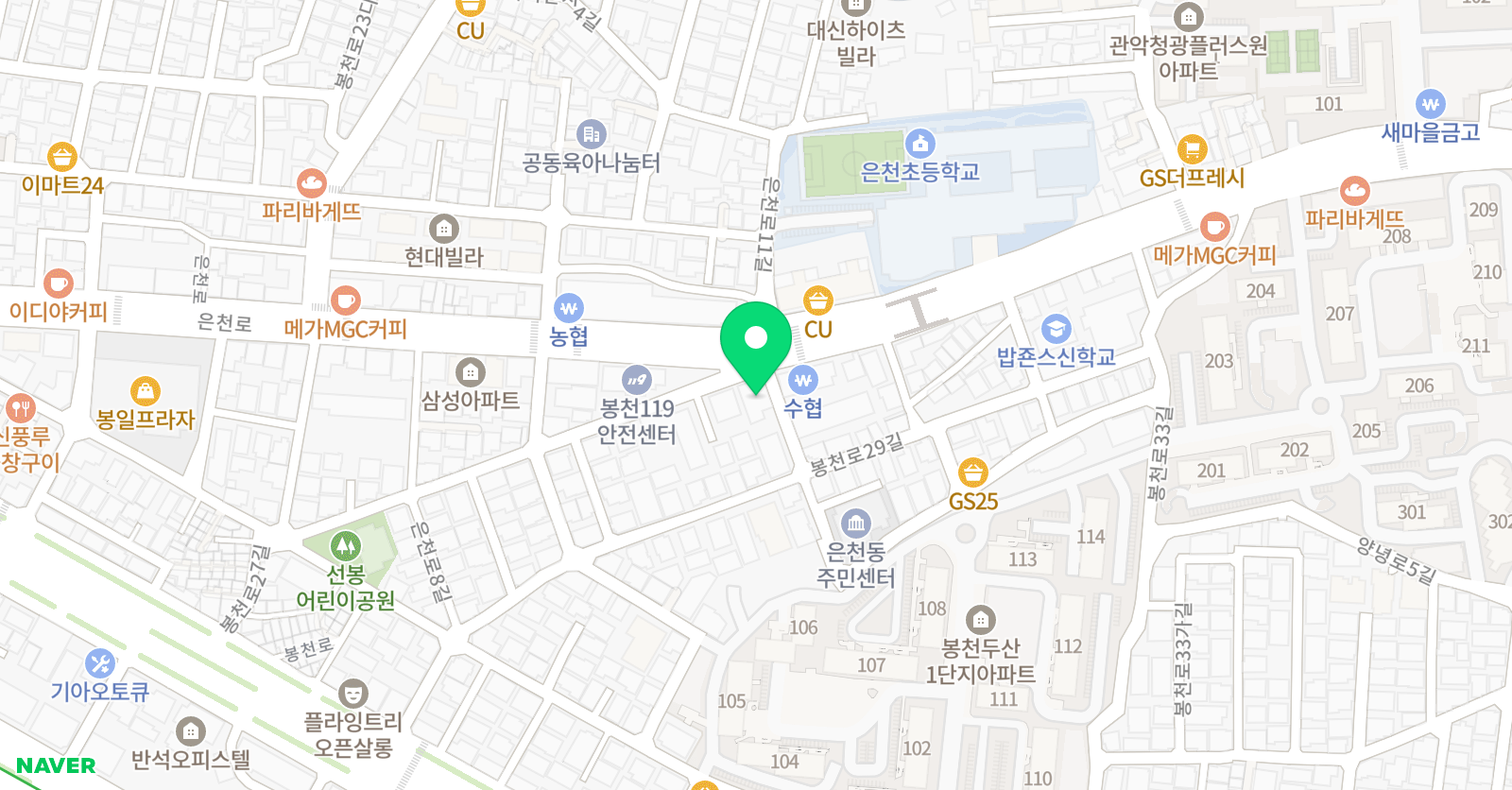 생각하는황소 수학학원 관악점 위치