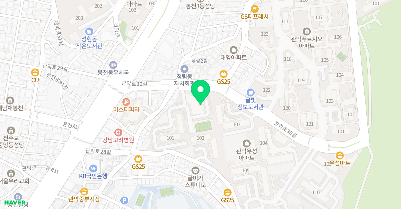 한솔미래엔 수학학원 위치