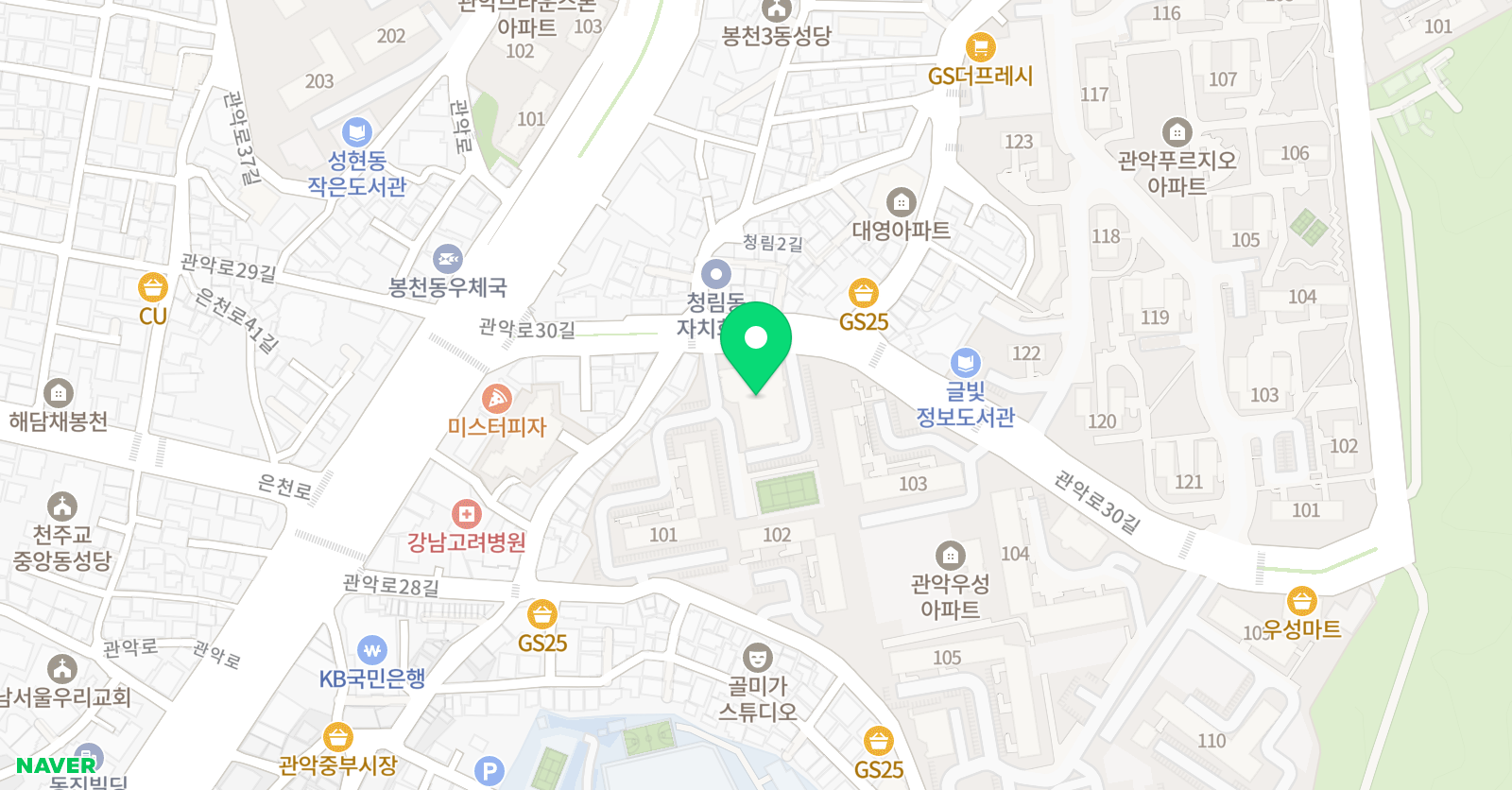 민병철주니어 학원 위치
