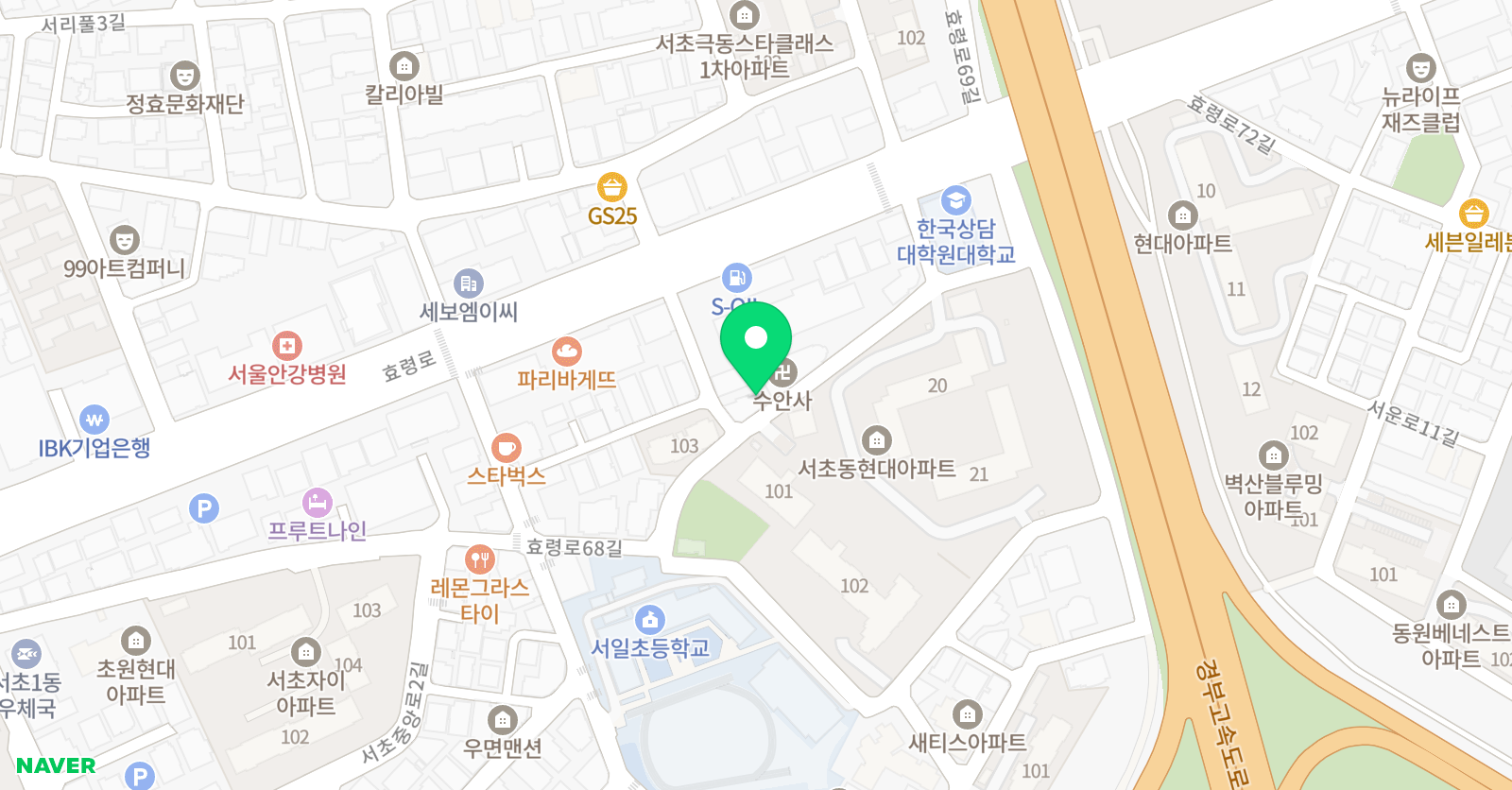 제니의작은도서관 신중초점 위치