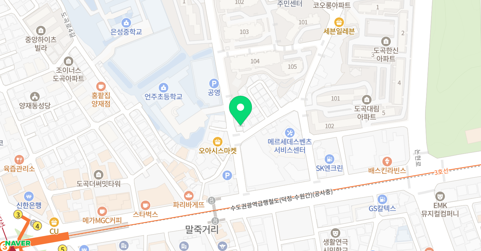 품 태권도 언주효 줄넘기 위치