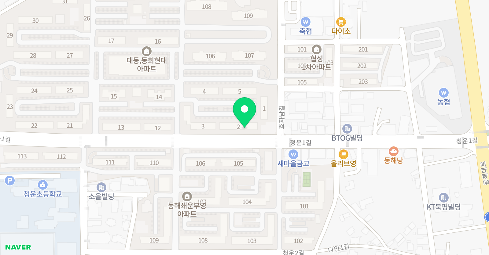 기탄 사고력교실 동해대 동현대교실 위치