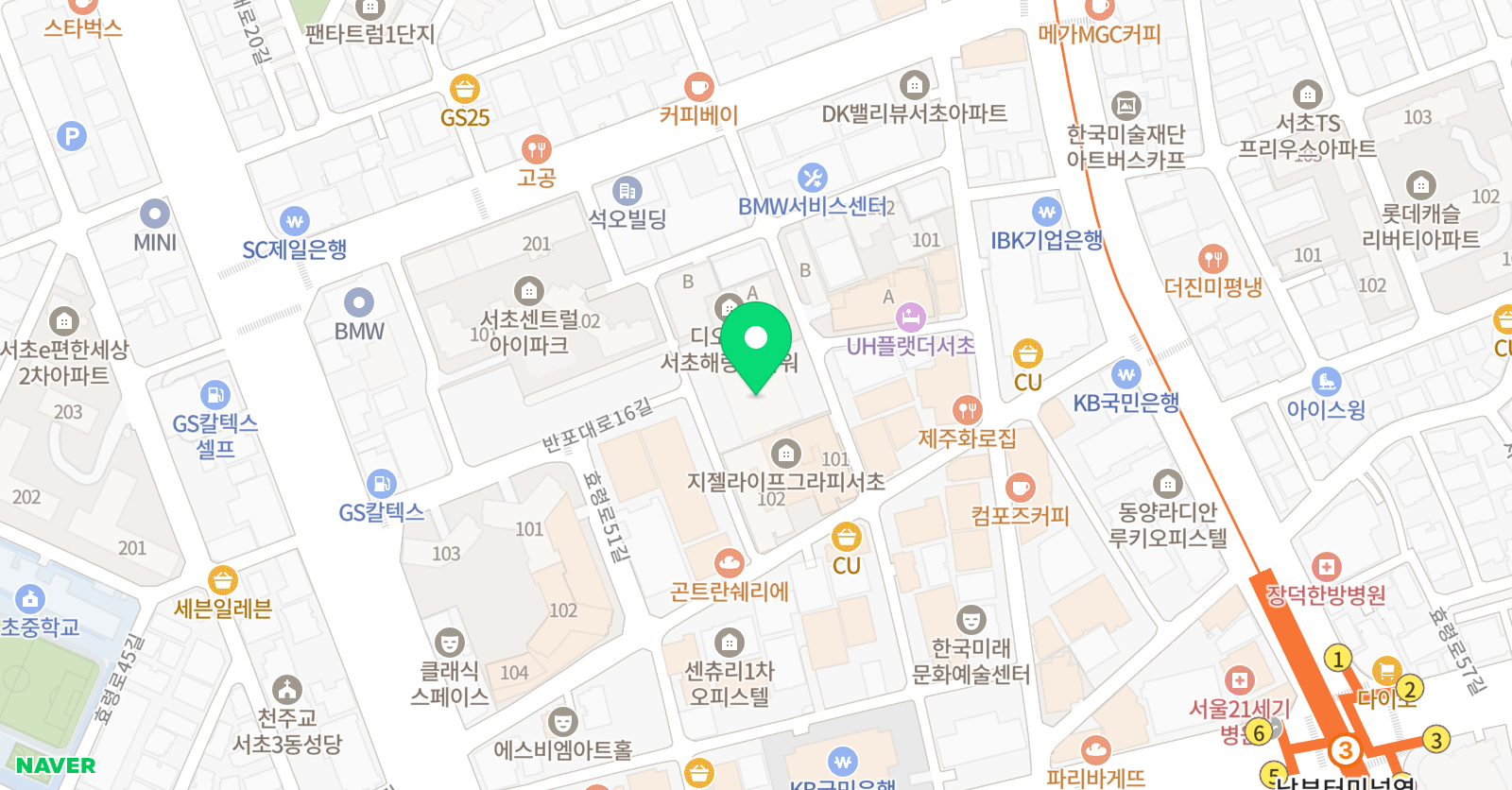 와쌤 과외공부방 서초센터 위치