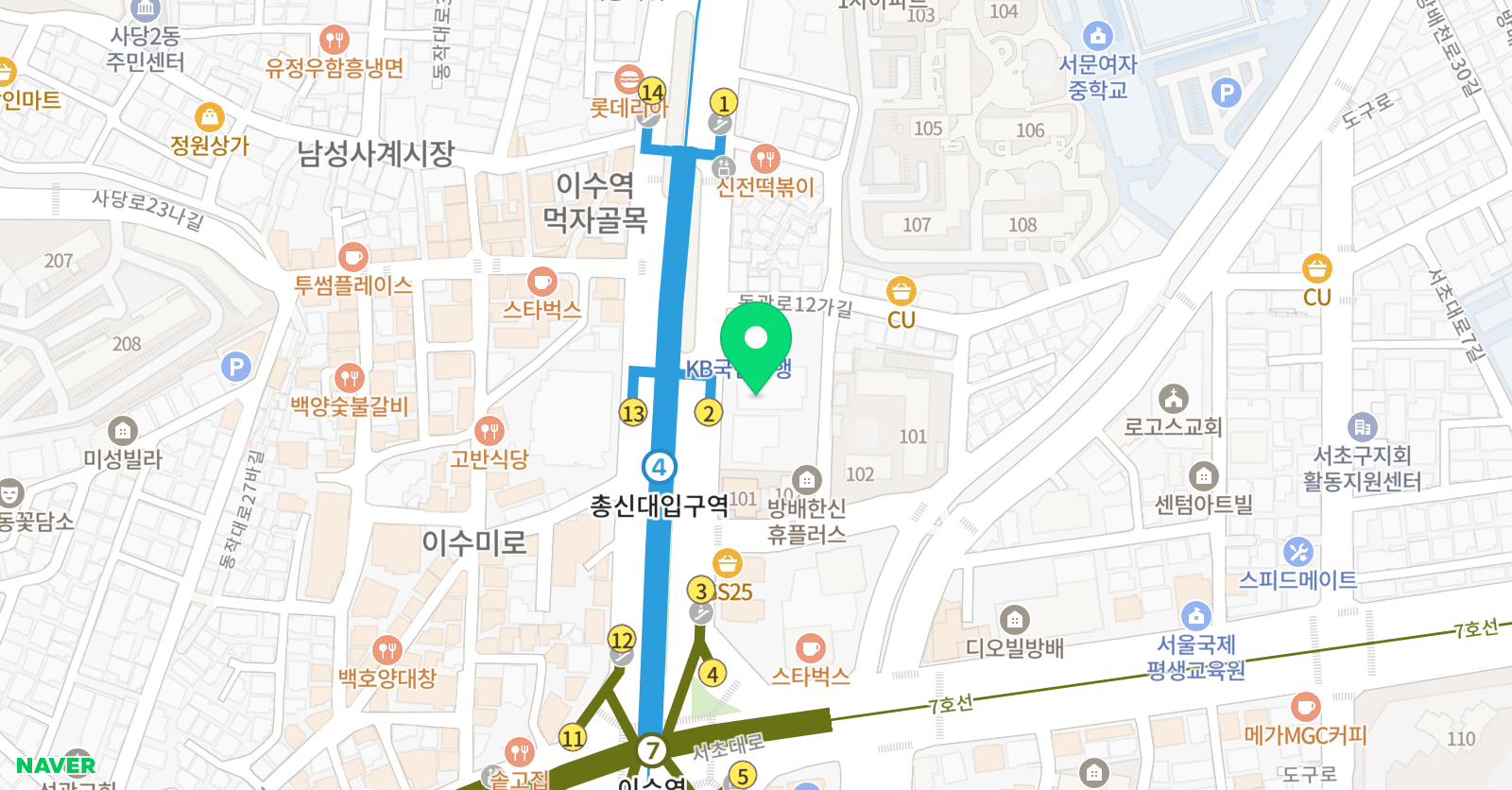 베블렌 수학학원 방배이수캠퍼스 위치