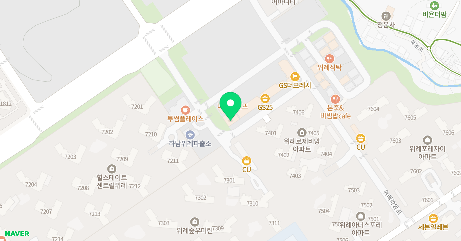 뮤엠 영어 위례숲점 위치